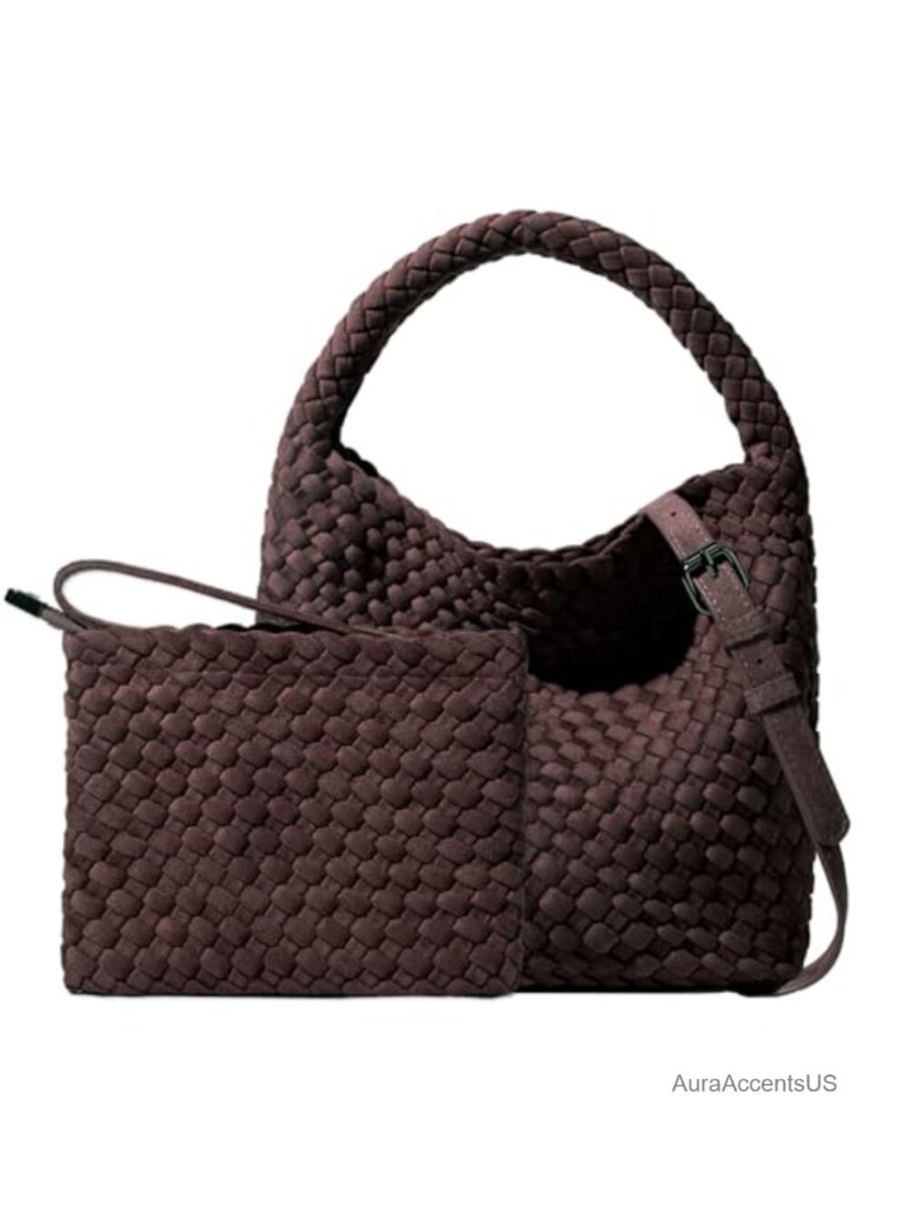 Handwoven Waterproof Neoprene Tote Bag with Adjustable Strap